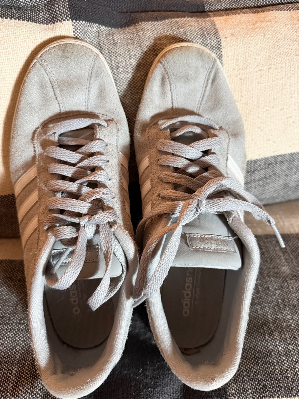 adidas Light Gray Suede Low-Top Sneakers